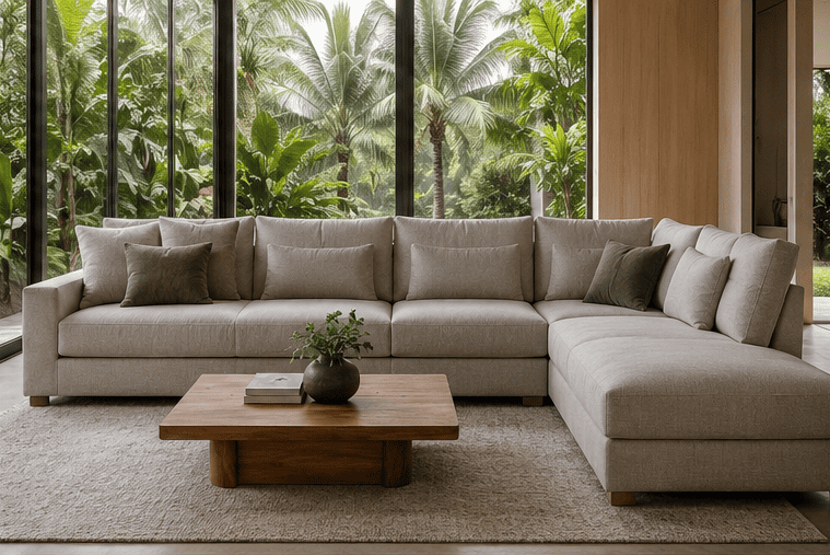 sofa jati custom untuk hunian mewah di bali