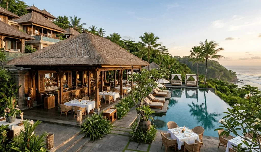 sofa jati custom untuk proyek hotel dan villa di bali